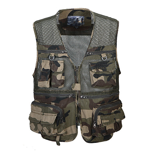 

Men's Hunting Gilet Outdoor Breathable Wearable Comfortable Removable Spring Summer Camo Cotton Camouflage