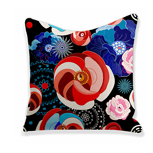 

Cushion Cover 1PC Linen Soft Decorative Square Throw Pillow Cover Cushion Case Pillowcase for Sofa Bedroom 45 x 45 cm (18 x 18 Inch) Flowers Superior Quality Machine Washable