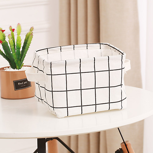 

small fresh desktop canvas sundries basket storage basket creative portable frame storage box fabric storage basket finishing basket