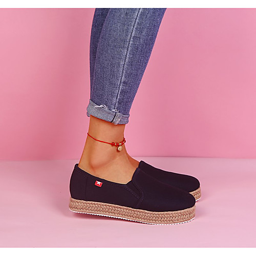 

Women's Flats Flat Heel Round Toe PU Color Block Black Beige