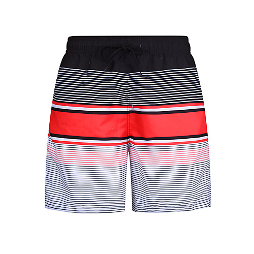 

Men's Casual / Sporty Outdoor Sports Daily Beach Shorts Pants Stripe Short Drawstring Elastic Drawstring Design Blue Red Green