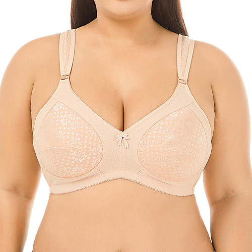 

Women's Push-up 3/4 Cup Bras & Bralettes Jacquard Bowknot Khaki Beige