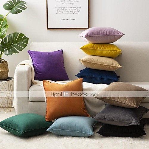 

1 Pc Luxury Velvet Solid Color Pillow Case Cover Living room Bedroom Sofa Cushion Cover