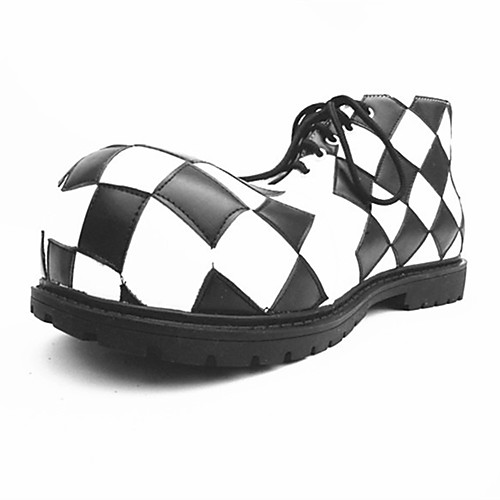 

Unisex Circus Shoes Funny & Reluctant Novelty Halloween PU Black And White Shoes