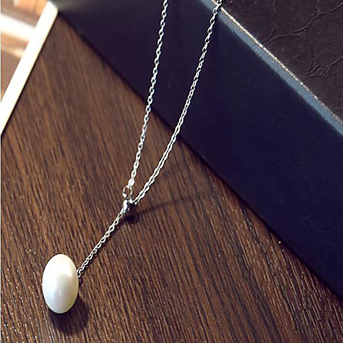 

Women's Pearl Pendant Necklace Flower Fashion S925 Sterling Silver White 455 cm Necklace Jewelry For Anniversary Party Evening Birthday Party Festival