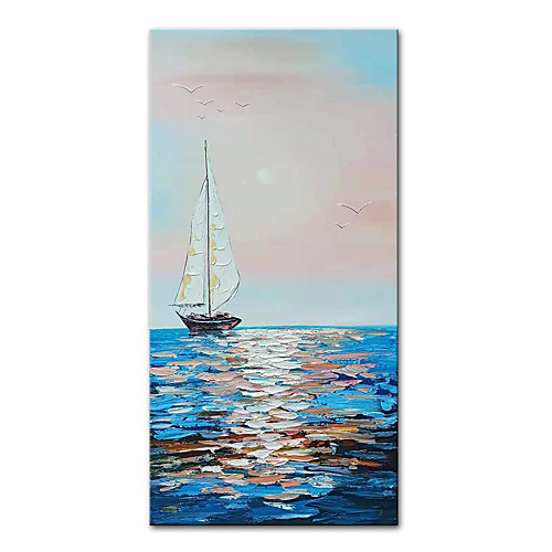 

Mintura Large Size Hand Painted Boat Landscape Oil Painting On Canvas Modern Abstract Art Wall Picture For Home Decoration (Rolled Canvas without Frame)