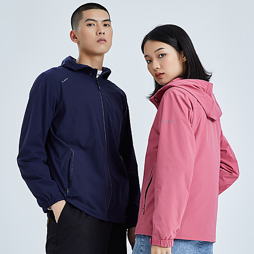 

Women's Hoodie Jacket Hiking Jacket Hiking Windbreaker Long Sleeve Outerwear Jacket Top Outdoor Waterproof Lightweight Windproof Breathable Autumn / Fall Spring Nylon Spandex Male black Female black