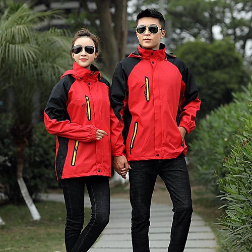 

Women's Men's Hiking Softshell Jacket Hiking Fleece Jacket Winter Outdoor Waterproof Quick Dry Lightweight Breathable Hoodie Winter Jacket Top Fishing Climbing Running Sapphire orange Scarlet Kong