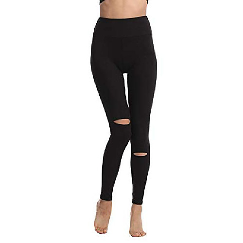 

women's high waist yoga pants cutout ripped super soft and comfortable skinny leggings (black3, s)