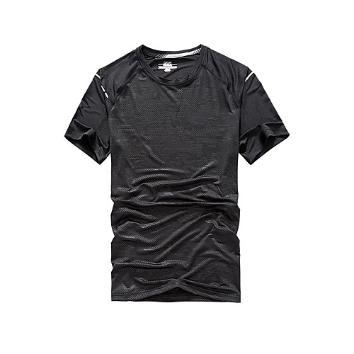 

Men's T shirt Hiking Tee shirt Short Sleeve Tee Tshirt Top Outdoor Lightweight Breathable Quick Dry Sweat wicking Autumn / Fall Spring POLY Elastane White Black Blue Hunting Fishing Climbing