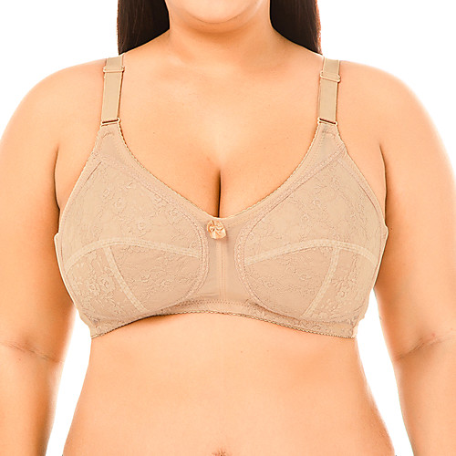 

Women's Push-up 3/4 Cup Bras & Bralettes Jacquard Sexy Fashion Khaki Beige