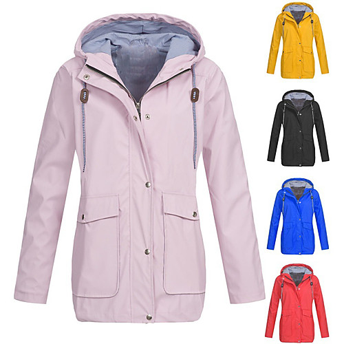 

Women's Hoodie Jacket Hiking Jacket Rain Jacket Winter Outdoor Thermal Warm Windproof Breathable Sweat-Wicking Jacket Top Cotton Camping / Hiking Hunting Fishing Red Yellow Pink