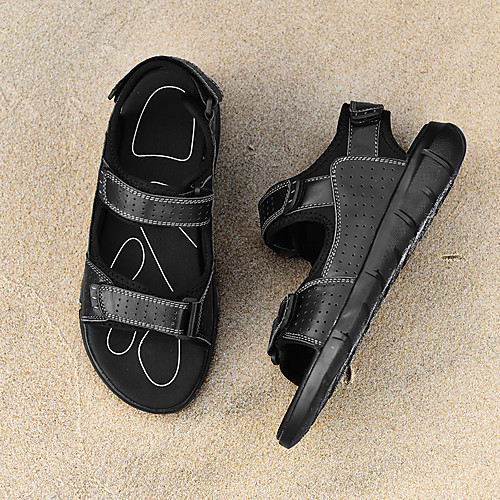 

Men's Sandals Casual Beach Daily Water Shoes Upstream Shoes Nappa Leather Breathable Non-slipping Wear Proof Black Brown Summer