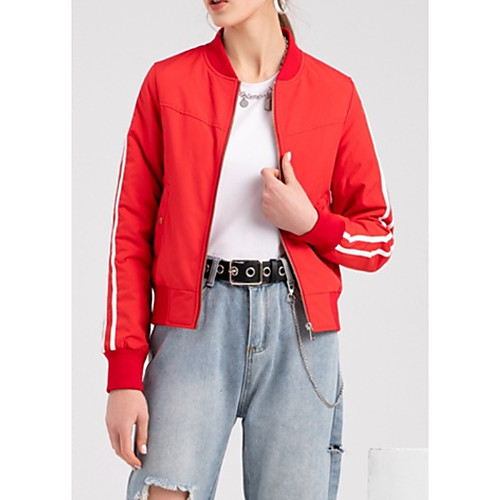 

Women's Jackets Solid Colored Patchwork Elegant Fall Jacket Regular Daily Long Sleeve Polyester Coat Tops Black