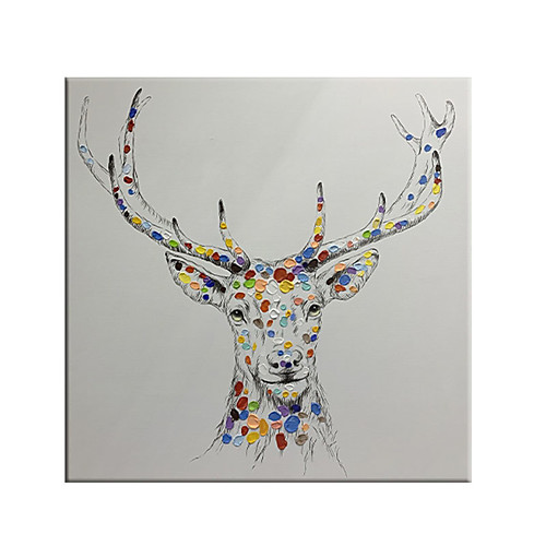 

100% Hand painted By Professional Artist Handmade Abstract Deer Canvas Paintings Oil Painting On Canvas Living Room Home Decor Animal Art