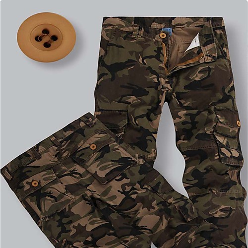 

Men's Hiking Pants Trousers Hunting Pants Tactical Cargo Pants Dust Proof Quick Dry Breathable Wearproof Fall Spring Camo / Camouflage Cotton for White Yellow Grey S M L XL XXL