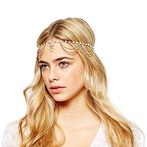 

Classic Style Retro Alloy Headpiece with Pearls / Tassel 1 Piece Special Occasion / Party / Evening Headpiece