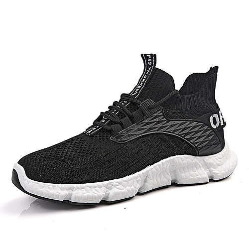 

Men's Trainers Athletic Shoes Casual Daily Walking Shoes Tissage Volant Breathable Non-slipping Wear Proof White Black Beige Summer