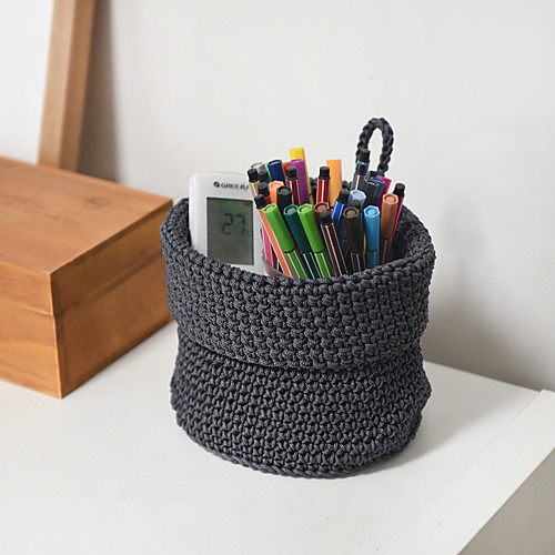 

bathroom fabric hanging basket household pure color small storage basket remote control sundries storage basket wall-mounted basket