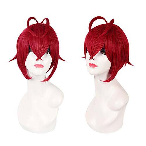 

Cosplay Cosplay Cosplay Wigs Unisex Side bangs 35 inch Heat Resistant Fiber Natural Straight Red Adults' Anime Wig