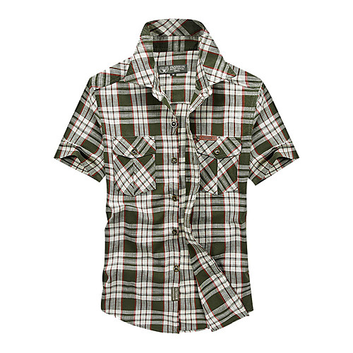 

Men's Hiking Shirt / Button Down Shirts Fishing Shirt Outdoor Quick Dry Lightweight Breathable Sweat wicking Jacket Shirt Top Fishing Climbing Running Sapphire Army Green / Short Sleeve