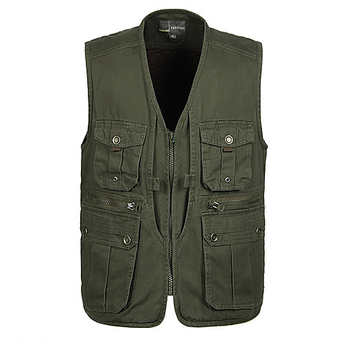 

zichhing men's down vest ultra light down vest portable sleeveless coat without collar warm liner armygreen s