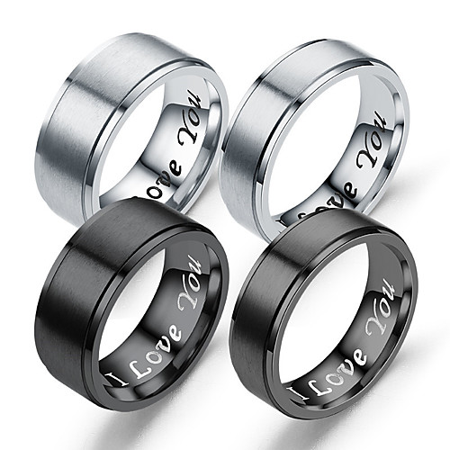 

couple ring true love eternal i love you double-step matte