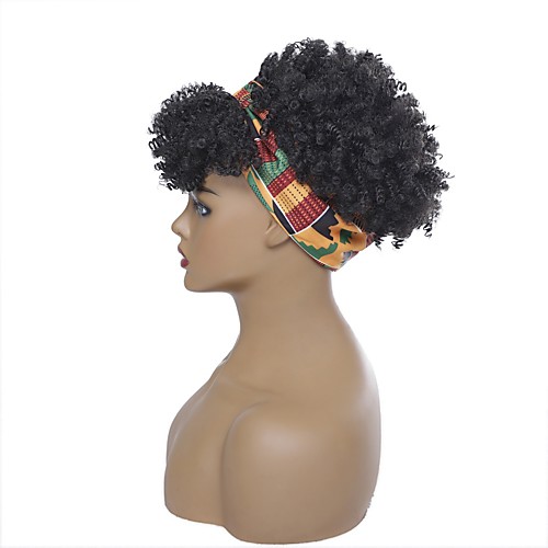 

european and american women's headscarf wig cover chemical fiber headgear short african small volume explosion head