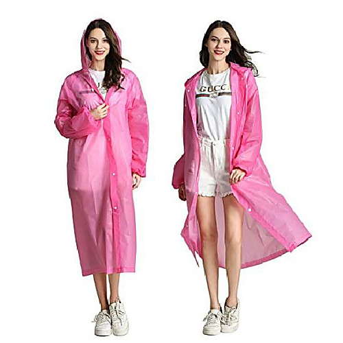 

Women's Raincoat Solid Color Formal Style Coats Fall Raincoat Long Rainy Days / Wet Road Long Sleeve PU Coat Tops Pink