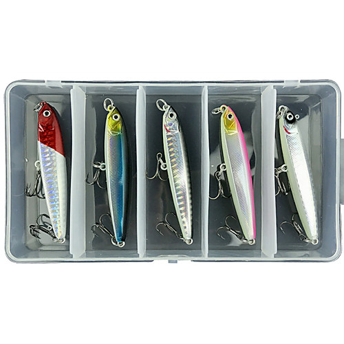 

5 pcs Lure kit Fishing Lures Pencil lifelike 3D Eyes Sinking Bass Trout Pike Sea Fishing Lure Fishing Freshwater and Saltwater