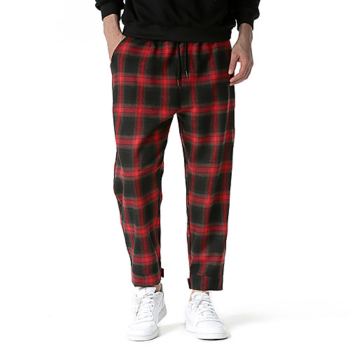 

Men's Classic Style Chino Outdoor Sports Casual Home Pants Chinos Pants Solid Color Knee Length Black Blue Red Green Navy Blue