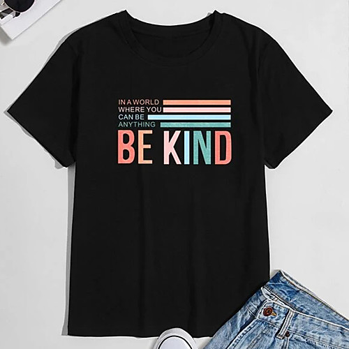 

Men's Unisex Tee T shirt Hot Stamping Text Graphic Prints Plus Size Print Short Sleeve Casual Tops 100% Cotton Basic Designer Big and Tall Black