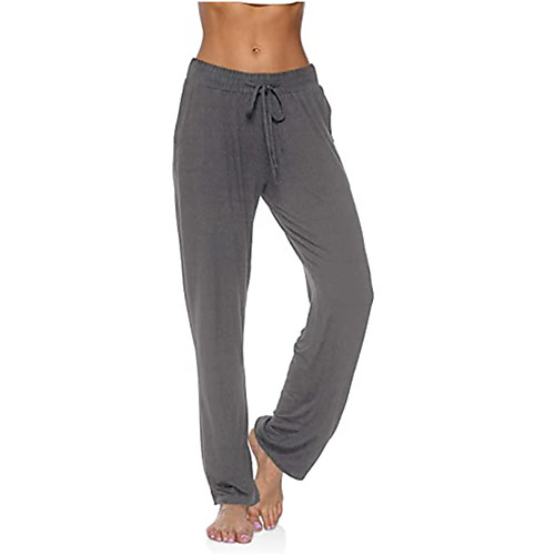 

Women's Yoga Pants Wide Leg Drawstring Bottoms Breathable Quick Dry Solid Color Black Blue Green Yoga Fitness Gym Workout Sports Activewear / Athletic / Athleisure