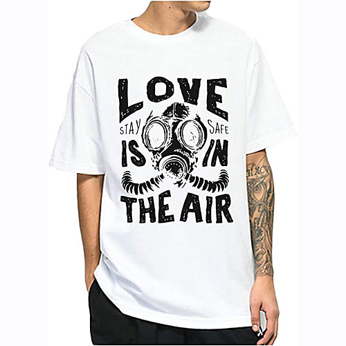 

Men's Unisex Tee T shirt Hot Stamping Text Graphic Prints Plus Size Print Short Sleeve Casual Tops 100% Cotton Basic Designer Big and Tall White