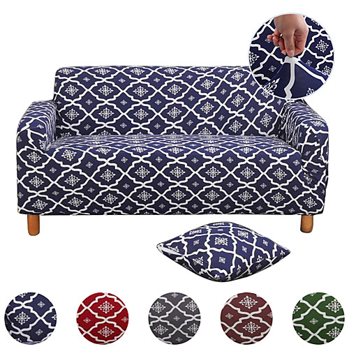 

Print Dustproof Stretch Slipcovers Stretch Sofa Cover Super Soft Fabric Couch Cover Fit For 1 to 4 Cushion Couch And L Shape Sofa (You will Get 1 Throw Pillow Case as free Gift)