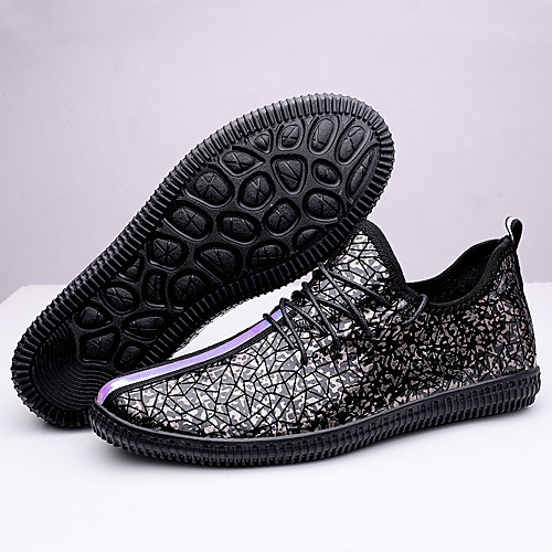 

Men's Sneakers Casual Classic Preppy Office & Career Nappa Leather Breathable Non-slipping Wear Proof Black Blue Silver Spring Summer