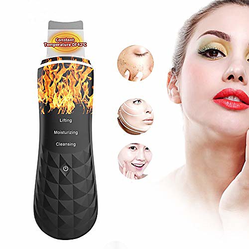 

facial heating skin scrubber, electric gentle blackhead remover, pore cleansing, remove dead skin cleaner facial beauty device usb charge,black