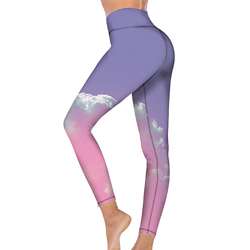 

21Grams Women's High Waist Yoga Pants Cropped Leggings Tummy Control Butt Lift Breathable Pink Fitness Gym Workout Running Sports Activewear High Elasticity