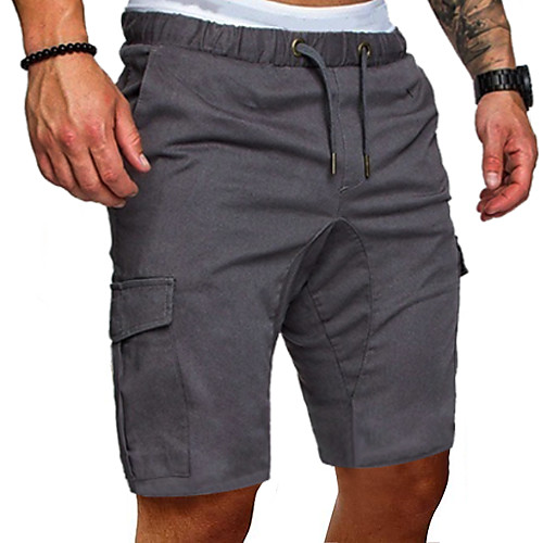 

Men's Shorts Chino Outdoor Sports Slim Casual Sports Chinos Shorts Pants Solid Colored Short Pocket ArmyGreen Khaki Light Grey Black Dark Gray / Summer / Drawstring