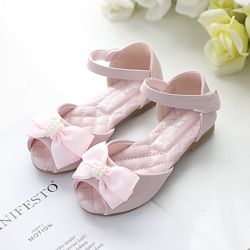 

Girls' Sandals Flower Girl Shoes Princess Shoes Microfiber Little Kids(4-7ys) Big Kids(7years ) Daily Party & Evening Rhinestone Pearl Flower Pink Ivory Spring Summer