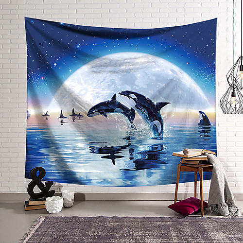 

Wall Tapestry Art Decor Blanket Curtain Hanging Home Bedroom Living Room Decoration Polyester Killer Whale