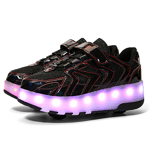 

Unisex Trainers Athletic Shoes LED Shoes PU Roller Shoes Big Kids(7years ) Daily Walking Shoes Black Blue Pink Spring