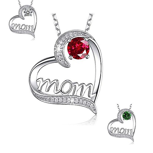 

mom heart-shaped claw diamond mother love necklace mother's birthday gift
