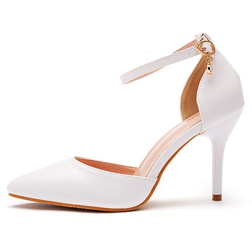 

Women's Heels Pumps PU Solid Colored Dark Red White