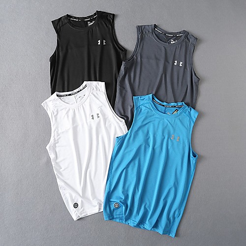

Men's T shirt Hiking Tee shirt Sleeveless Vest / Gilet Tee Tshirt Top Outdoor Lightweight Breathable Quick Dry Sweat wicking Autumn / Fall Spring White Black Blue Hunting Fishing Climbing