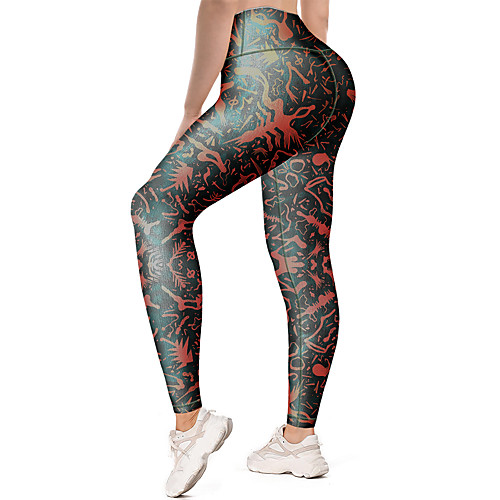 

21Grams Women's High Waist Yoga Pants Cropped Leggings Tummy Control Butt Lift Breathable Green Fitness Gym Workout Running Sports Activewear High Elasticity