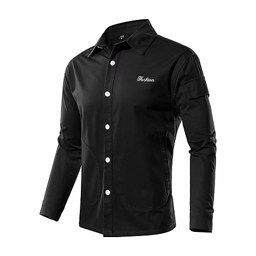 

Men's Hiking Tee shirt Long Sleeve Tee Tshirt Outdoor Breathable Soft Comfortable Autumn / Fall Spring Cotton Solid Color Dark Grey Dark Pink Black Hunting Fishing Camping / Hiking / Caving