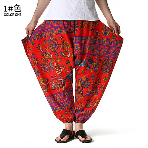 

Men's Chino Boho Outdoor Sports Casual Home Pants Chinos Pants Graffiti Knee Length 1 2 3 4 5