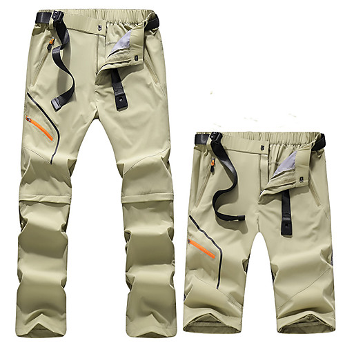 

Men's Hiking Pants Trousers Hiking Shorts Convertible Pants / Zip Off Pants Solid Color Outdoor Loose Breathable Quick Dry Ventilation Stretchy Shorts Pants / Trousers Dark Grey Black Army Green