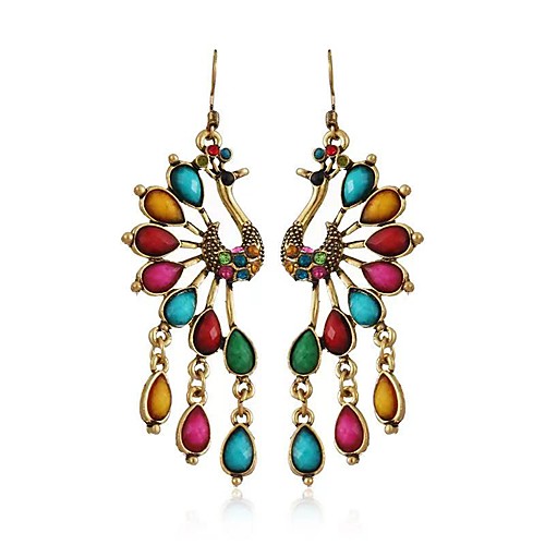 

Women's Hoop Earrings Geometrical Floral Theme Stylish Simple Basic Boho Earrings Jewelry Red / Pink / Green For Gift Daily Festival